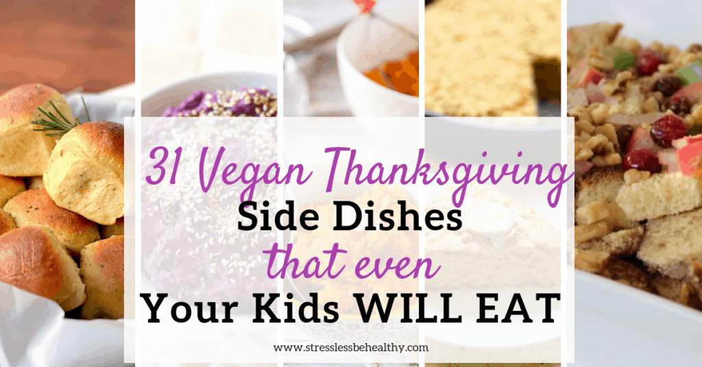 Looking for health vegan thanksgiving sides? Something easy to make that you know your picky eater child will actually eat? Check out these 31 side dish recipes that are picky eater approved, contain veggies, and are actually healthy! From green bean recipes and mashed potatoes, to more!