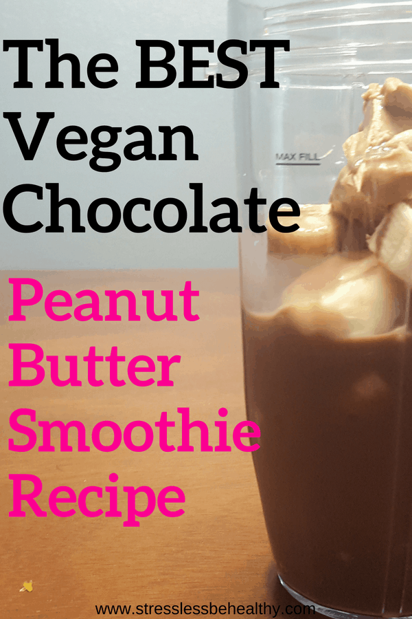 Super easy healthy chocolate peanut butter smoothie recipe! Your kids will love this and so will you; it has plenty of protein, it's vegan, great for breakfast, and tastes like milkshakes!