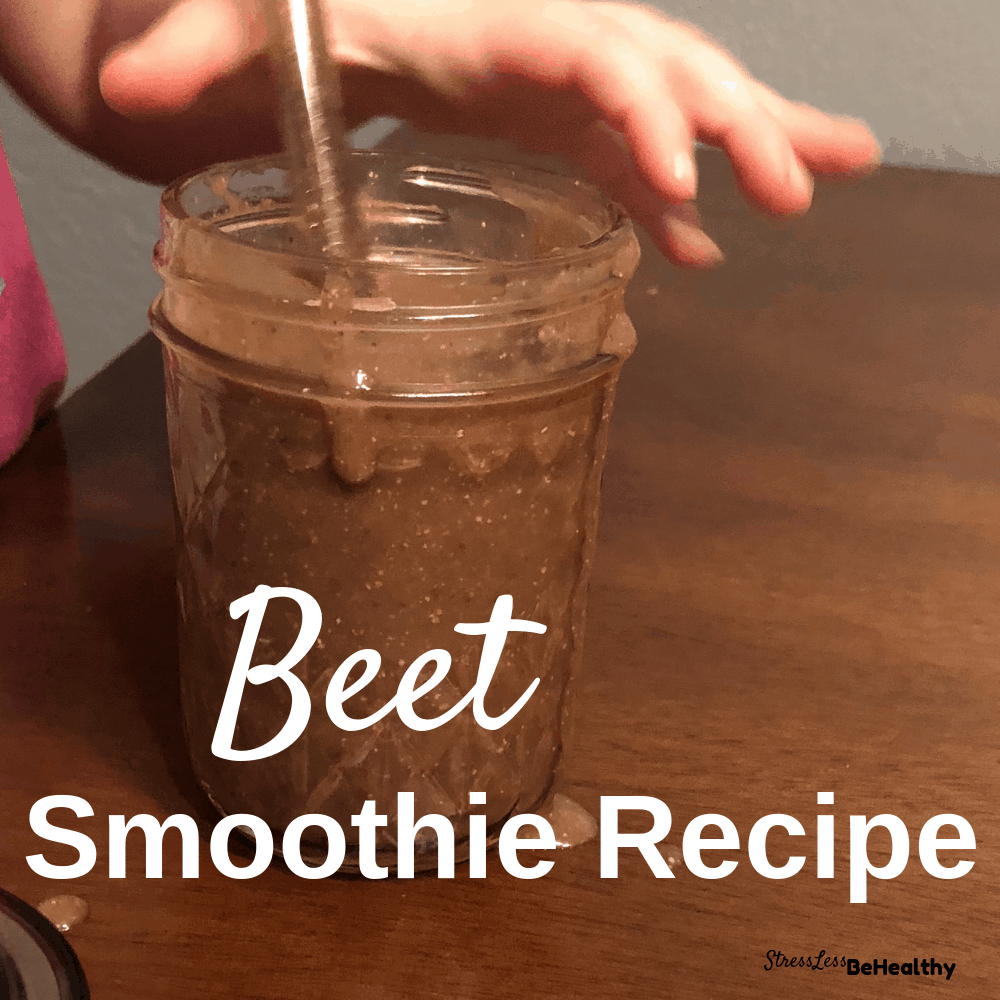 Need a smoothie recipe that is perfect for pregnancy or hiding veggies in your kids food? Check out this delicious beet smoothie, with spinach, frozen strawberries, and more! #beets #smoothies #smoothierecipes #veganrecipes #healthyrecipes #stresslessbehealthy