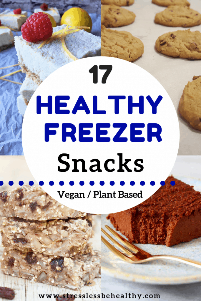 Looking for healthy snack recipes you can freeze and always have on hand? Take a look at these ideas and learn how to make freezer friendly snacks for kids! #freezerfriendly #kidssnacks #healthrecipes #veganrecipes #stresslessbehealthy