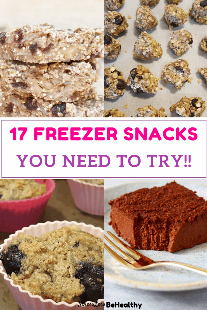 Looking for healthy snack recipes you can freeze and always have on hand? Take a look at these ideas and learn how to make freezer friendly snacks for kids! #freezerfriendly #kidssnacks #healthrecipes #veganrecipes #stresslessbehealthy