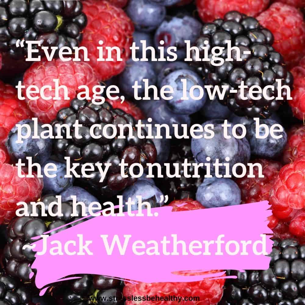 “Even in this high-tech age, the low-tech plant continues to be the key to nutrition and health.” ~Jack Weatherford