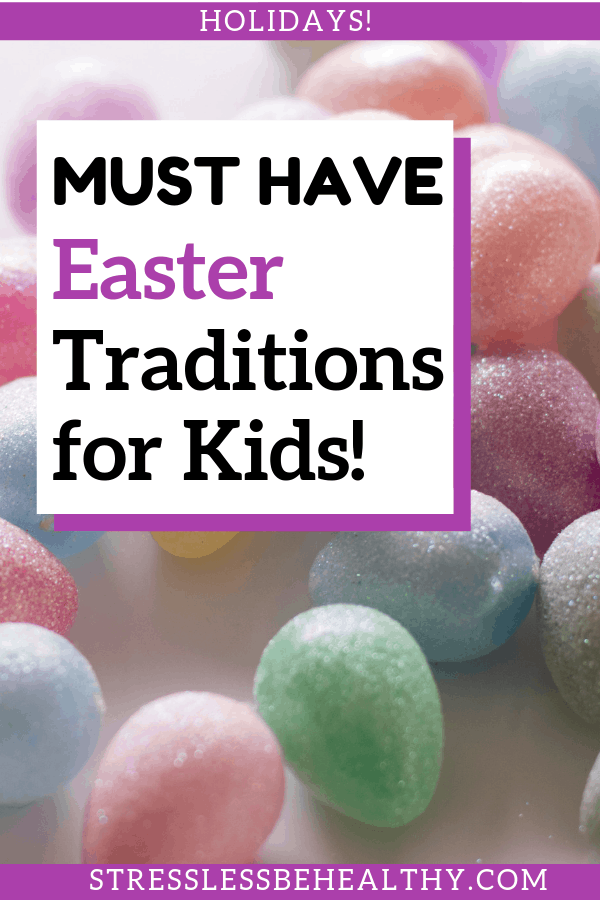 picture of sparkly easter eggs, glitter easter eggs is pastel colors, or easter colors, leads to must have easter traditions for kids!