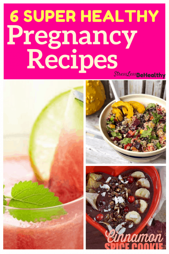 collage of healthy pregnancy recipes