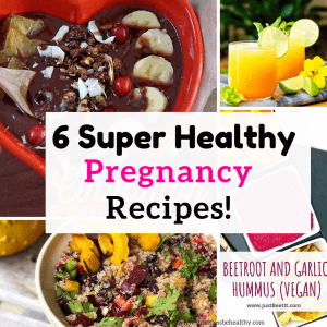 collage of healthy pregnancy recipes