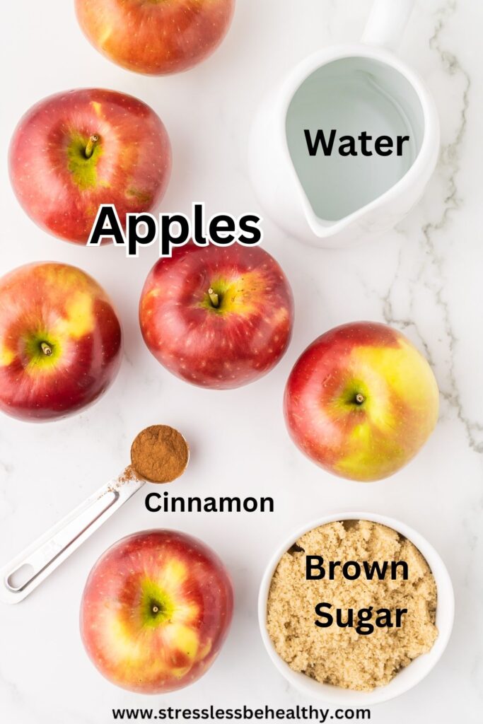 Ingredients for stovetop apples on the counter.