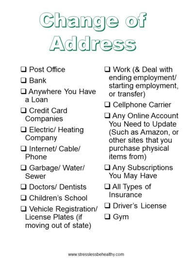 change of address list