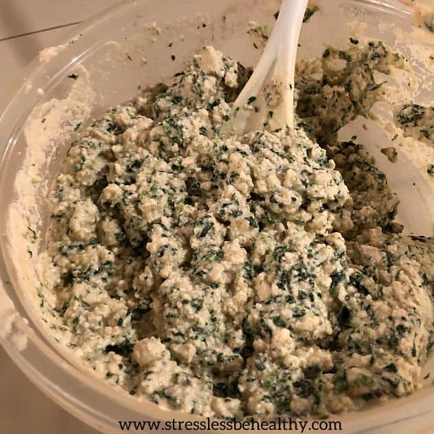 tofu ricotta with spinach