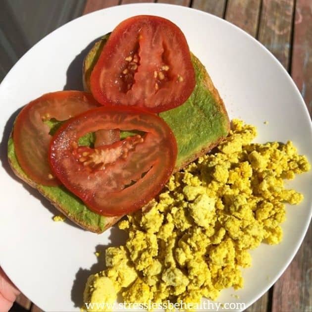 avocado toast and tofu scramble