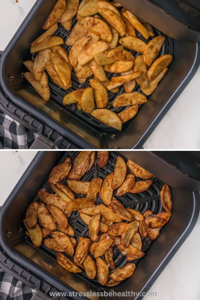 Air Fryer Apples in air fryer.