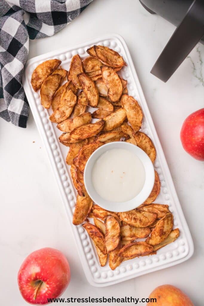 Air Fryer Apples on plate.